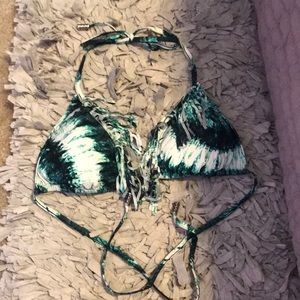 Bnwot H&M fringe tie dye bikini top